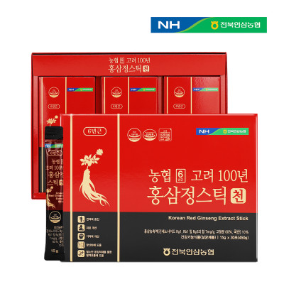 전북인삼농협 농협 6년근 고려100년 홍삼정스틱 천 15g x 30포